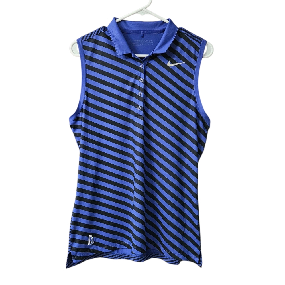 Nike Golf Women's Sleeveless Top Dri Fit Size Large Stripes Golf Pickelball